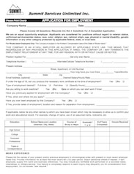 Employment application